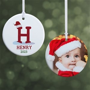 Initially Santa Personalized Ornament- 2.85 Glossy - 2 Sided - 43225-2S