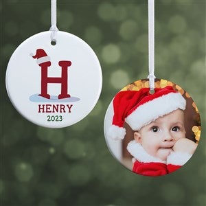 Initially Santa Personalized Ornament- 2.85" Glossy - 2 Sided - 43225-2S