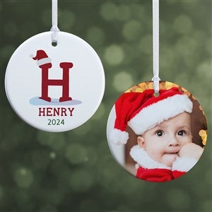 Initially Santa Personalized Ornament- 2.85" Glossy - 2 Sided - 43225-2S