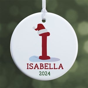 Initially Santa Personalized Ornament- 2.85" Glossy - 1 Sided - 43225-1S
