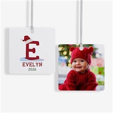 Initially Santa Personalized Metal Photo Ornament - 43225-2M