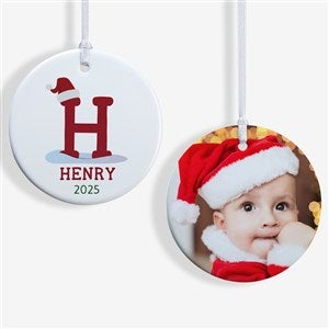 Initially Santa Personalized Ornament- 2.85 Glossy - 2 Sided - 43225-2S