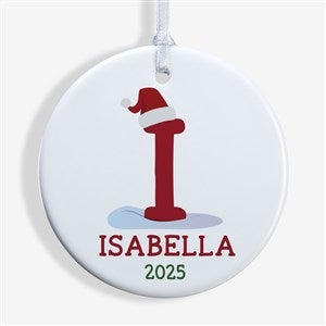 Initially Santa Personalized Ornament- 2.85 Glossy - 1 Sided - 43225-1S
