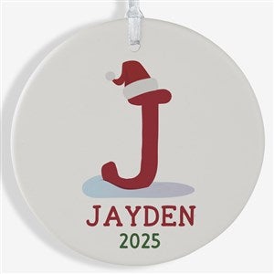 Initially Santa Personalized Ornament- 3.75 Matte - 1 Sided - 43225-1L