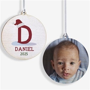 Initially Santa Personalized Ornament- 3.75 Wood - 2 Sided - 43225-2W