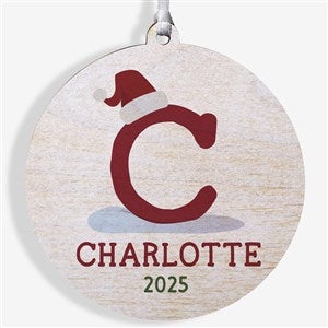 Initially Santa Personalized Ornament- 3.75 Wood - 1 Sided - 43225-1W