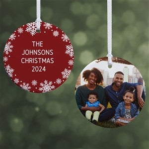 Snowflake Personalized Photo Christmas Ornament- 2.85" Glossy - 2 Sided - 43228-2S