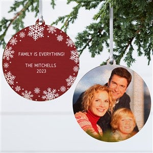 Snowflake Personalized Photo Christmas Ornament- 3.75" Wood - 2 Sided - 43228-2W