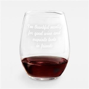 Engraved Message Stemless Wine Glass for Her - 43257-S