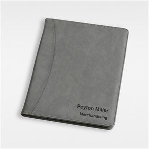 Engraved Office Full Pad Portfolio-Charcoal - 43259-C
