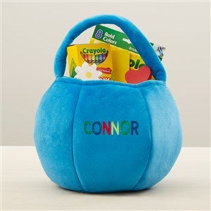 Rainbow Name Embroidered Plush Treat Bag - Blue - 43282-BU