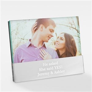 Write Your Own Message Wedding Engraved Glass Block Picture Frame - 43289