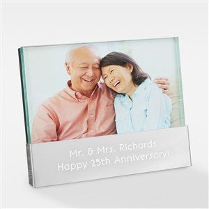 Write Your Own Message Anniversary Engraved Glass Block Picture Frame - 43290