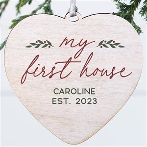 Our First Home Personalized Wood Heart Christmas Ornament - 43304-1W