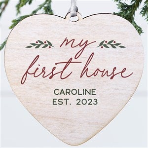 Our First Home Personalized Heart Ornament- 4 Wood - 1 Sided - 43304-1W