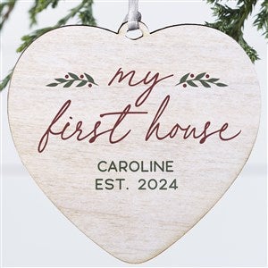 Our First Home Personalized Heart Ornament- 4 Wood - 1 Sided - 43304-1W