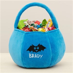 Halloween Characters Embroidered Plush Halloween Treat Bag-Blue - 43324-BU
