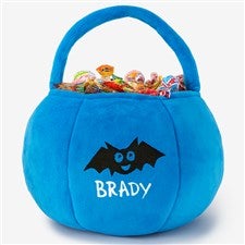 Halloween Characters Embroidered Plush Halloween Treat Bag-Blue - 43324-BU