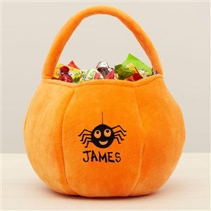 Halloween Characters Embroidered Plush Halloween Treat Bag-Orange - 43324-O
