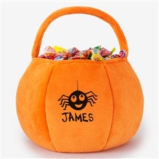 Halloween Characters Embroidered Plush Halloween Treat Bag-Orange - 43324-O