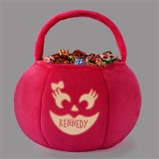 Glow-In-The-Dark Jack-o-Lantern Personalized Plush Halloween Treat Bag-Pink - 43326-P