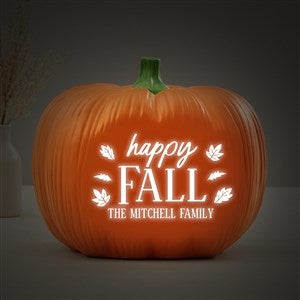 Happy Fall Personalized Light Up Resin Pumpkin - 43329