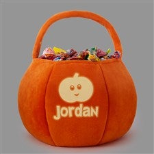 Glow-In-The-Dark Halloween Characters Personalized Plush Treat Bag-Orange - 43334-O