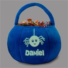 Glow-In-The-Dark Halloween Characters Personalized Plush Treat Bag-Blue - 43334-BU