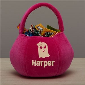 Glow-In-The-Dark Halloween Characters Personalized Plush Treat Bag-Pink - 43334-P
