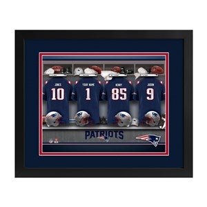 New England Patriots NFL Personalized Locker Room Print - 43345D