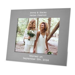 Engraved Wedding Tremont Gunmetal 8x10 Picture Frame - Horizontal/Landscape - 43370-H