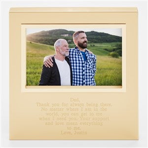 Engraved Dads Gold Uptown 4x6 Picture Frame- Horizontal/Landscape - 43391-H