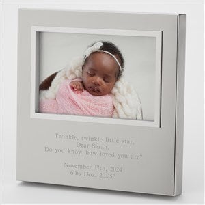 Engraved New Baby Silver Uptown 4x6 Picture Frame- Horizontal/Landscape - 43398-H