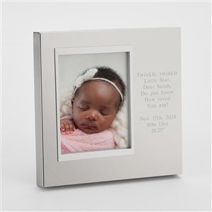 Engraved New Baby Silver Uptown 4x6 Picture Frame- Vertical/Portrait - 43398-V