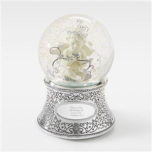 Engraved Made with Love Cherub Snow Globe - 43412