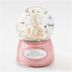 Engraved Baptism Praying Girl Snow Globe - 43417