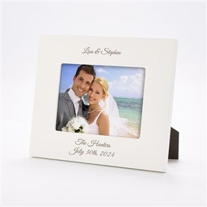 Engraved Wedding White 5x7 Picture Frame- Horizontal/Landscape - 43452-H