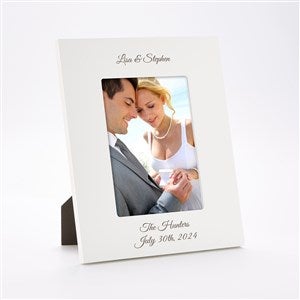 Engraved Wedding White 5x7 Picture Frame- Vertical/Portrait - 43452-V