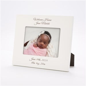 Engraved New Baby Celebration White 5x7 Picture Frame- Horizontal/Landscape - 43454-H