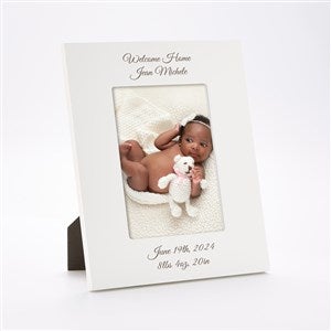 Engraved New Baby Celebration White 5x7 Picture Frame- Vertical/Portrait - 43454-V