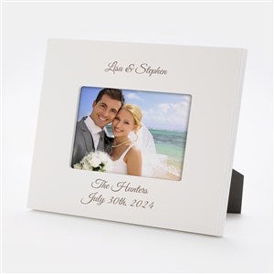 Engraved Couples White Picture Frame - Horizontal 4x6 - 43469-H