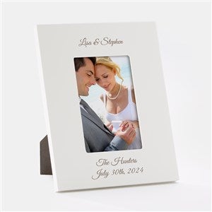 Engraved Couples White Picture Frame - Vertical 4x6 - 43469-V