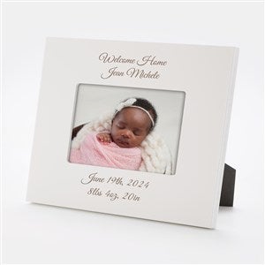 Engraved New Baby White 4x6 Picture Frame- Horizontal/Landscape - 43472-H