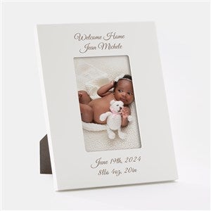 Engraved New Baby White 4x6 Picture Frame- Vertical/Portrait - 43472-V