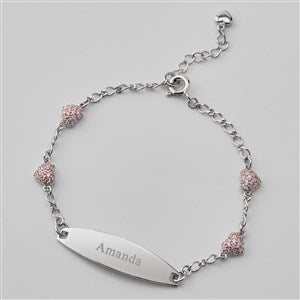 Engraved Sterling Silver Heart ID Bracelet - 43530