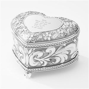 Engraved Floral Heart Music Box - 43532
