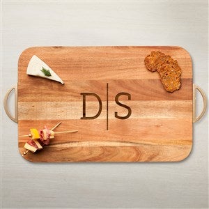 Personalized Acacia Wood Charcuterie Board - Rounded Rectangle - Monogram - 43598D-M