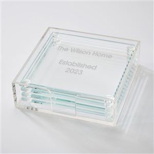 Engraved Housewarming Glass Coaster Set - 43645