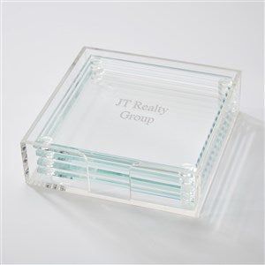 Engraved Business Glass Coaster Set - 43650