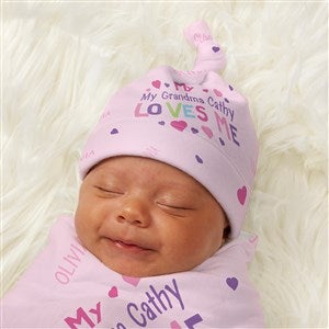You Are Loved Personalized Baby Top Knot Hat - 43666